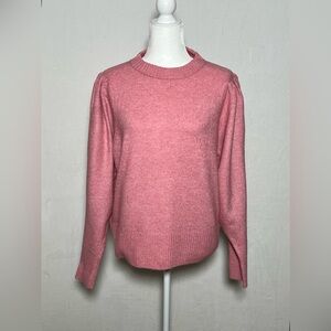 H&M Pink Crewneck Puff Sleeve Sweater - size L